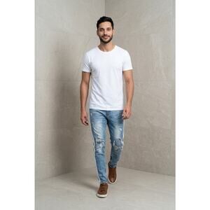 Hyper Denim Los Angeles Jeans TrackSide Stripe Zipper Ankle 38 X 32